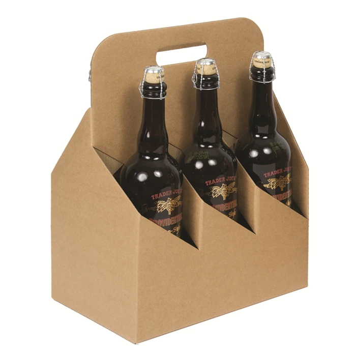 2024 HOT New Free New Custom Design High Quality Promotion Recyclable Corrugated 6 Bottle Carrier