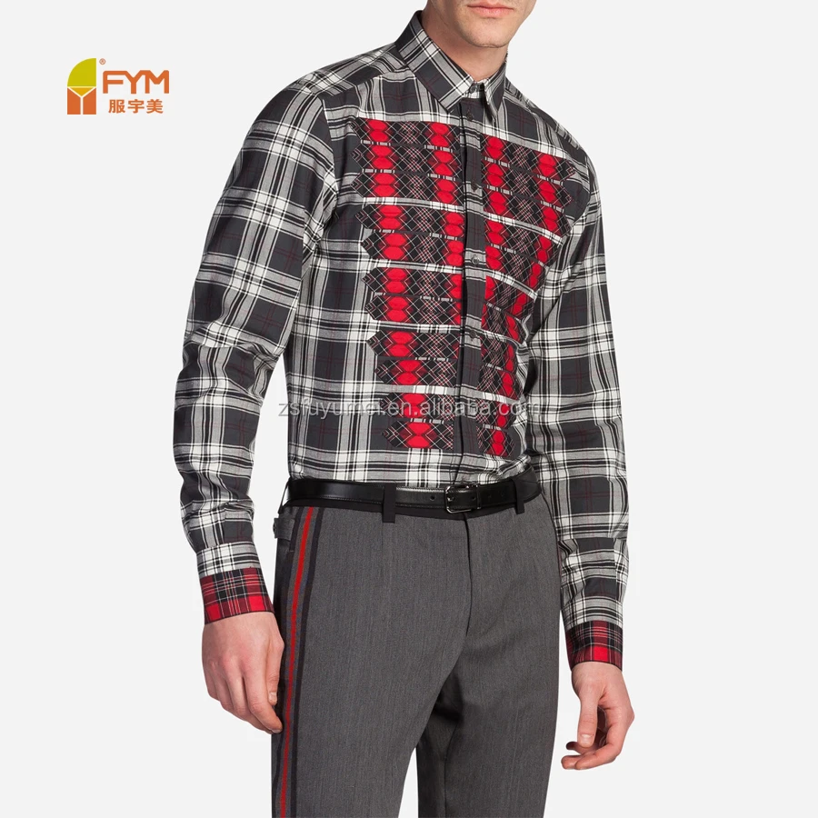  modern new style casual check men shirt