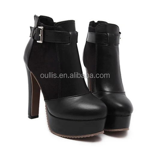 2016 factory wholesale latest ladies high heel ankle boots PM4043