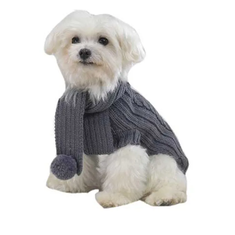 Дешевые зимние Вязание Хлопок милый собак Одежда