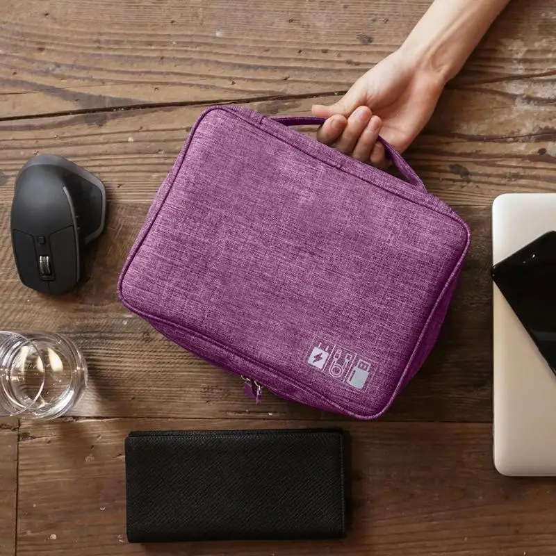OEM Portable Waterproof Travel Data Cable Storage Bag For Digital USB Gadget Cosmetic Hard Drive Bag Case Makeup Organizer Bag