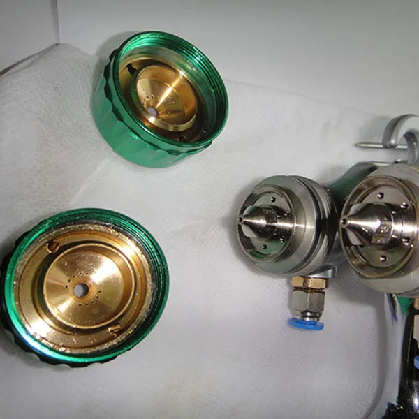 1189 pneumatic double nozzle spray gun nano chrome plate painting gun high pressure feed air dual head spray paint gun