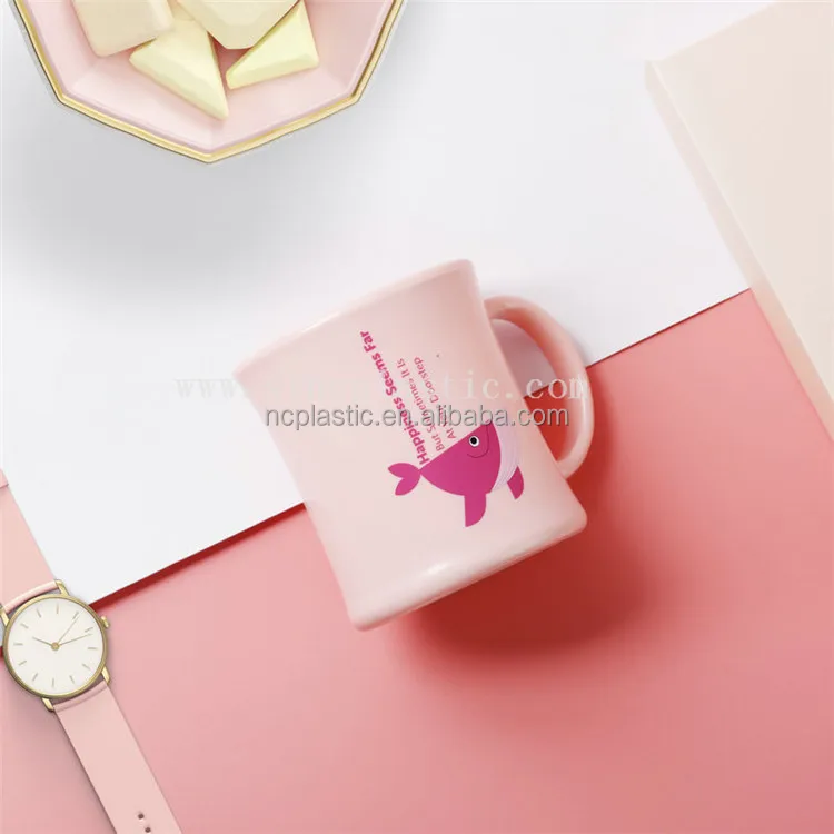 450ml 16oz Whales printing CHILDREN KIDS PLASTIC MUGS WITH HANDLE FUN TRAVEL HOME