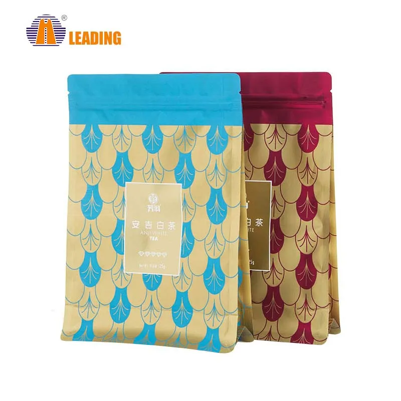 Black Stand Up Pouch Manufacturer Plastic Packing Package Tea Packaging Bags For Loose Tea