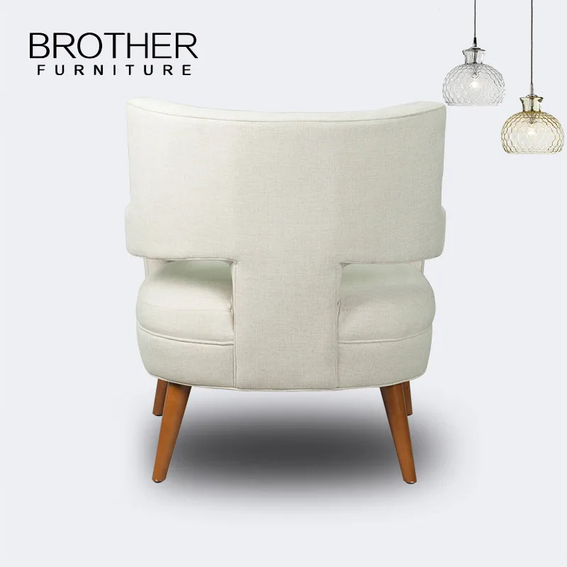 New products in 2022 Modern office furniture reception room white single sofa accent chair fabric