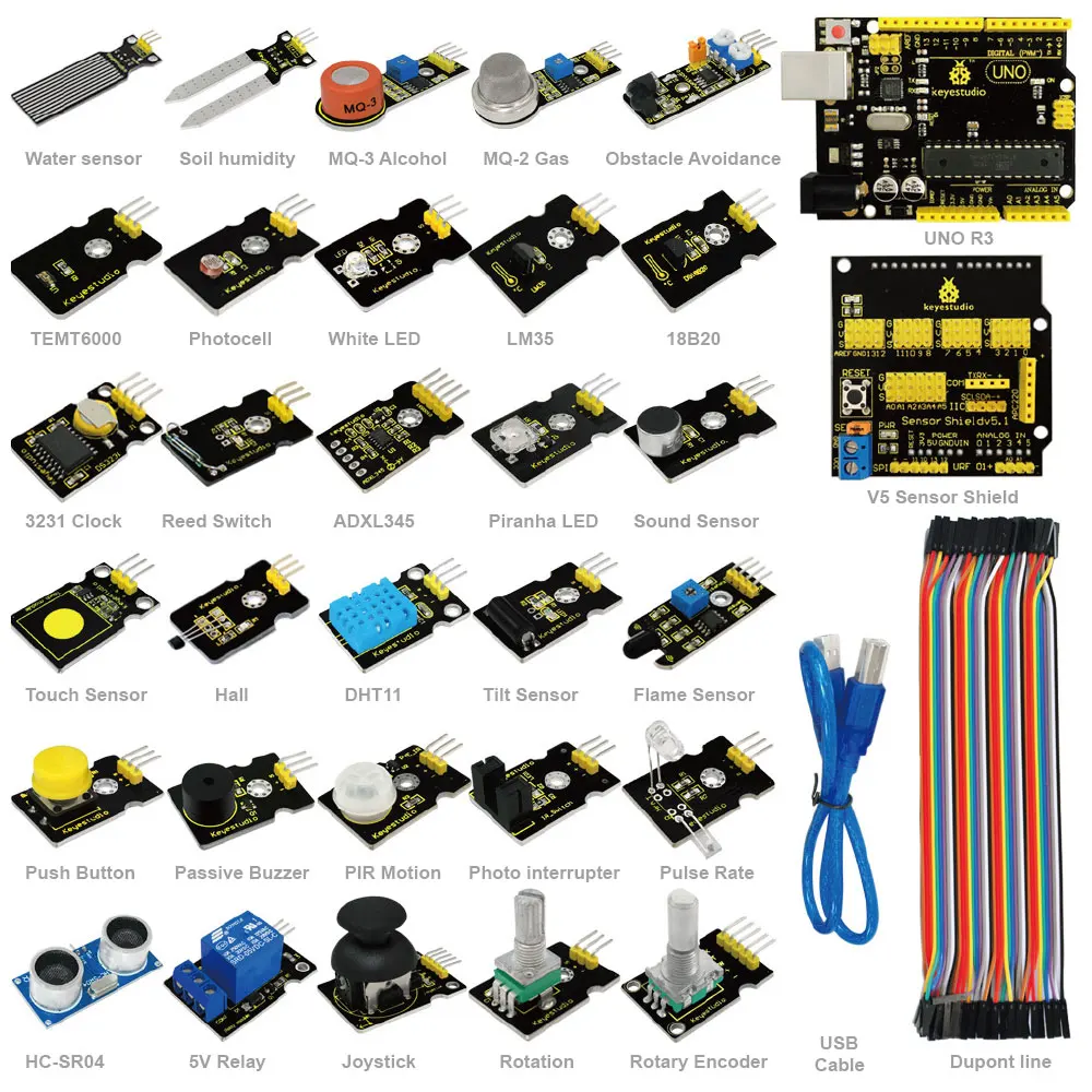 Новый keyestudio новый датчик комплект с ООН R3 для Arduinos Starter