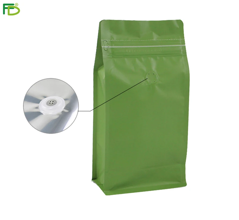 Food Grade Food Grade Packaging Practical Reusable Vented Zip Lock Coffee Packaging Bags With One-Way Valve