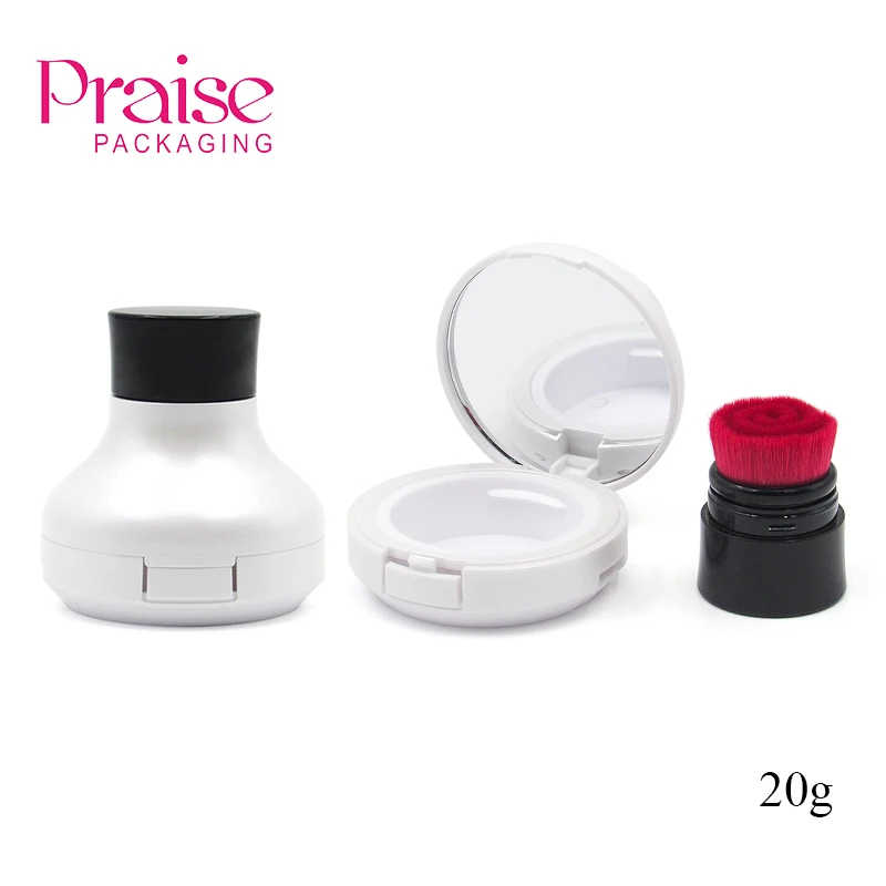 Hydrating Concealer Foundation powder plastic case, new item custom empty cosmetic powder container, makeup packaging with brush