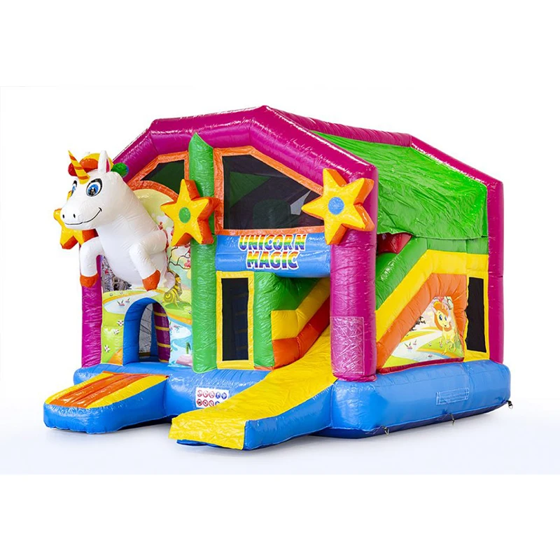 Unicorn theme inflatable bounce house beautiful design inflatables 5 x 4m or customized