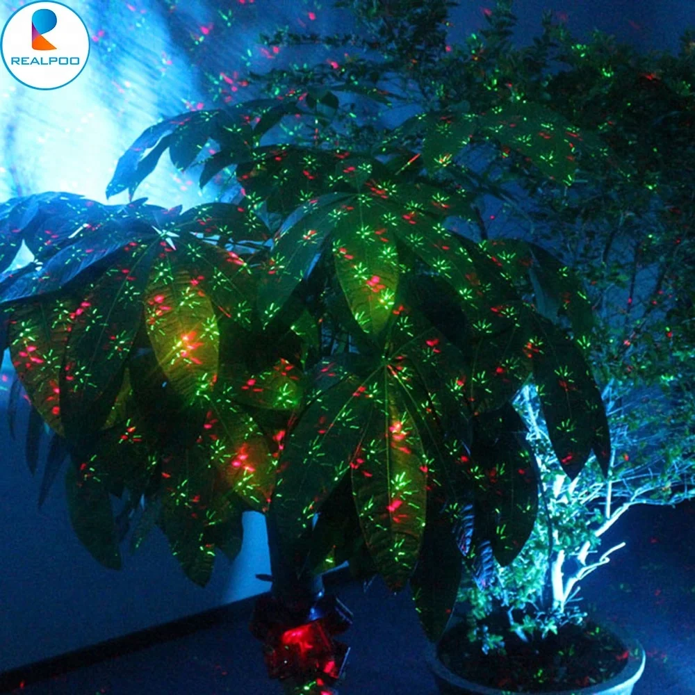 Waterproof Remote Control Outdoor Double Hole Red Green Full Star Lawn Lantern Garden Christmas Lamp Landscape