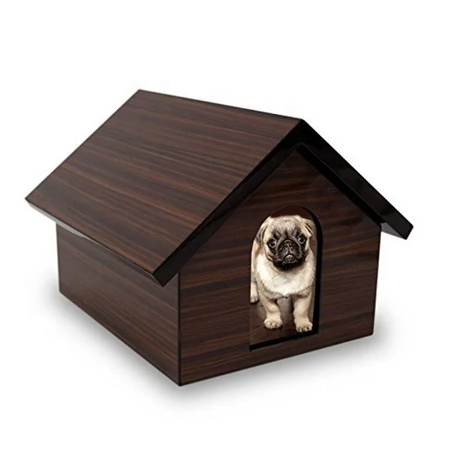 Dog House Wood Pet Urn Medium Holds Up 80 Cubic Inches Ashes Brown  Ashes Engraving Sold Separately dog Urn