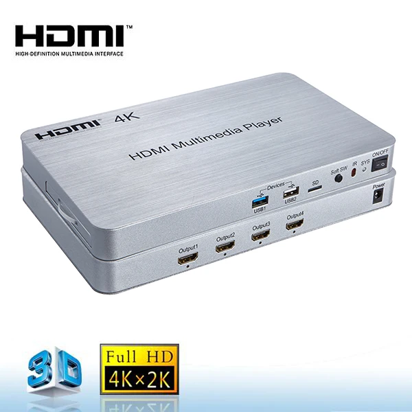  4K 1080p Поддержка android full HD 3D медиаплеер Память HDD 4-сторонний