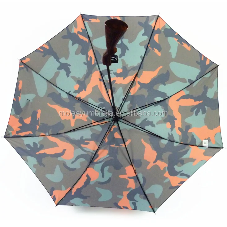 High Quality Special Handle Design Anti Wind Frame Dupont Pongee Camouflage Gun Umbrella