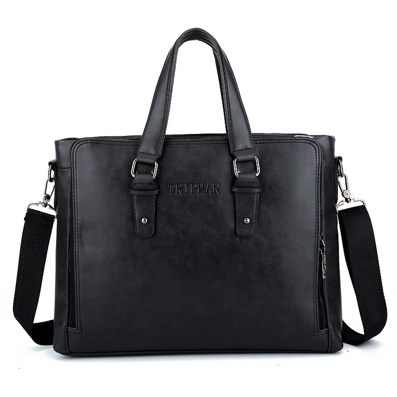 TRIPMAN PU Leather Men Briefcases Office Business Large Capacity Handbag Laptop Crossbody Shoulder Bags For Male