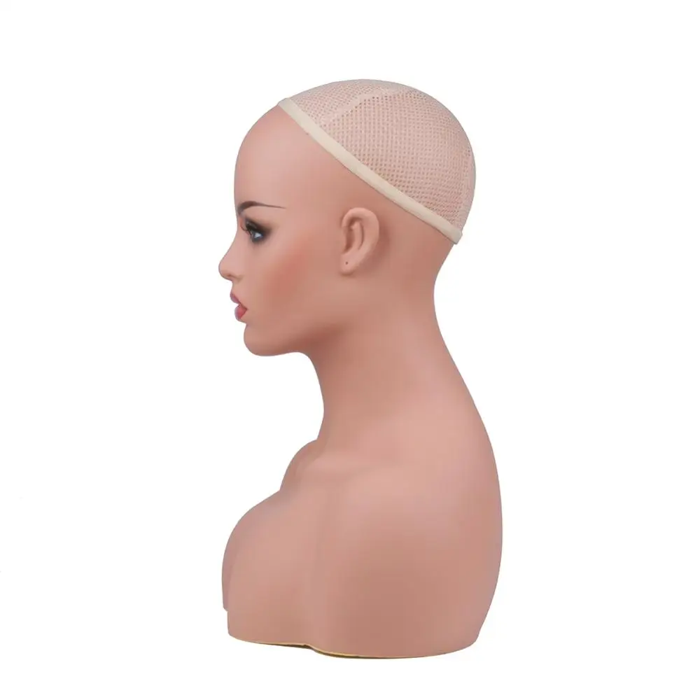 
L7 mannequin bust PVC manikin head with shoulders for wig display 