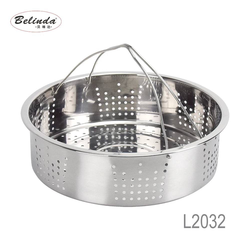 Portable Folding 18/8 Stainless Steel Steamer Basket with Handle
