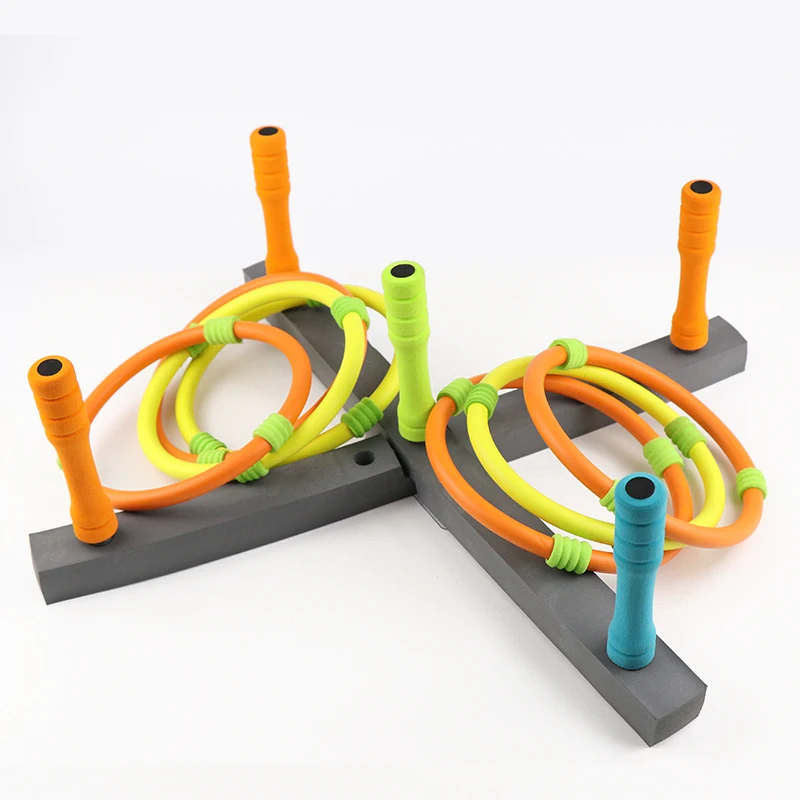 Outdoor Garden Yard Family FUN toys Wooden Ring Toss Set Hoopla Quoit game