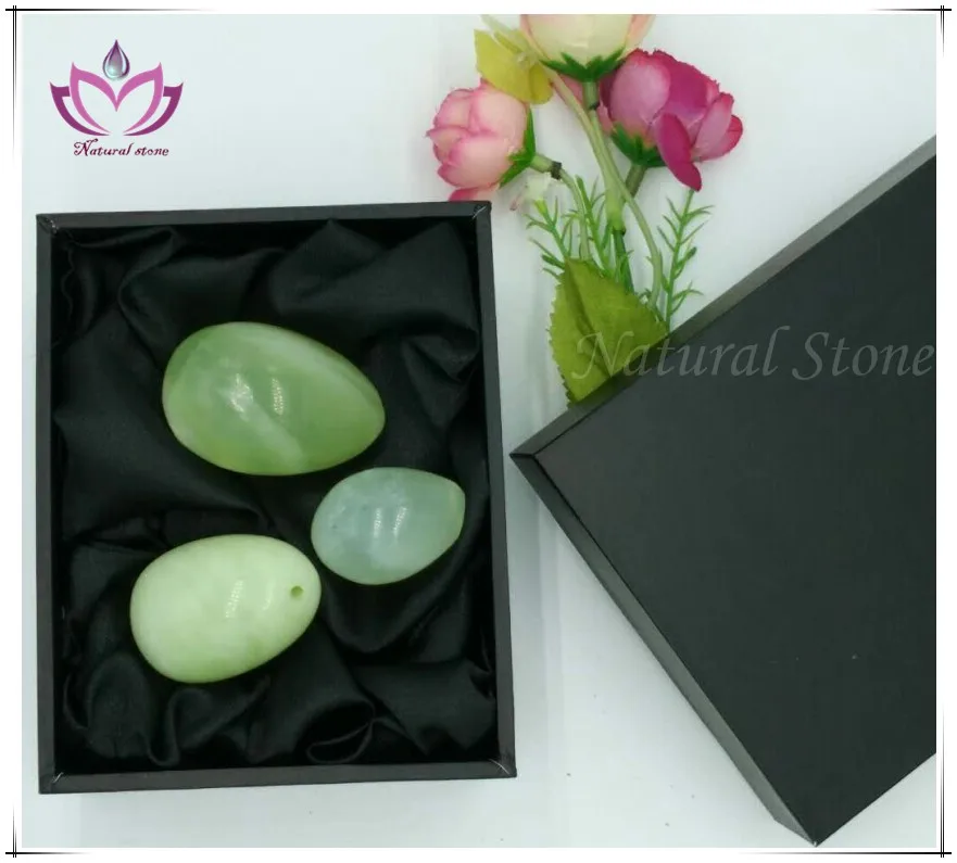 Только полированный натуральный зеленый нефритовый камень Xiuyan ручной работы, грузики для яиц Кегеля, камень для яиц Кегеля в подарочной коробке