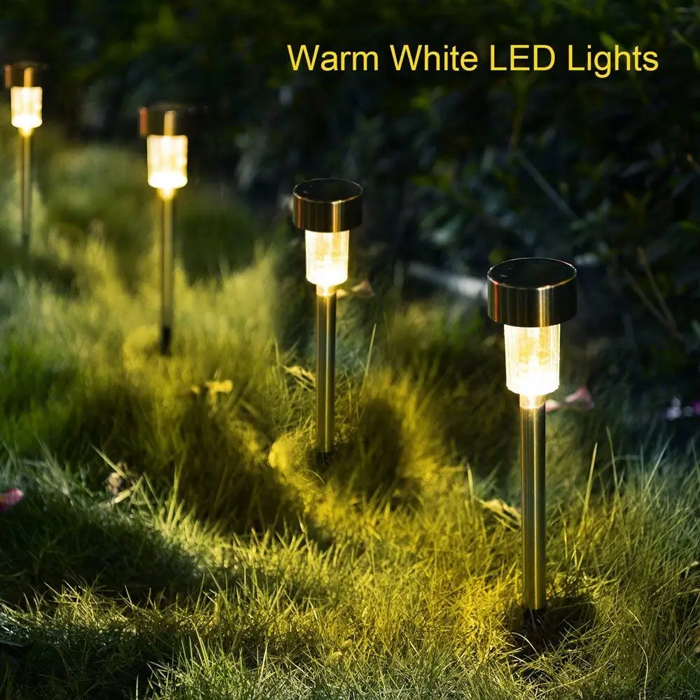 Factory Wholesale Solar Powered LED Rechargeable Stainless Steel Garden Lawn Light Solar Path Light led torch flashlight