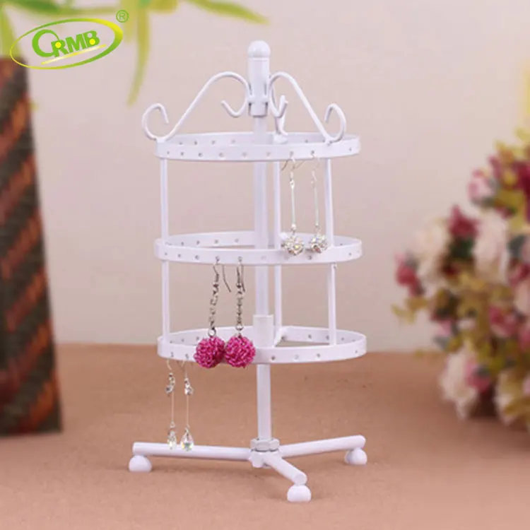 
Factory supply cheap creative earring holder hanging jewelry display metal revolving jewellery holder 