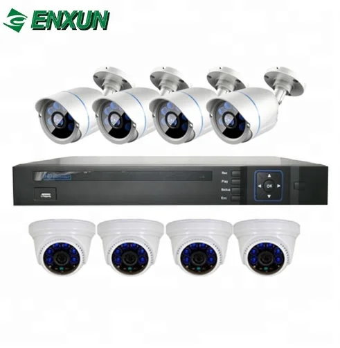 Enxun Cctv Camera System 8 channel Analog Camera Sets Full HD 1080P Security Cctv 4ch DVR Kit
