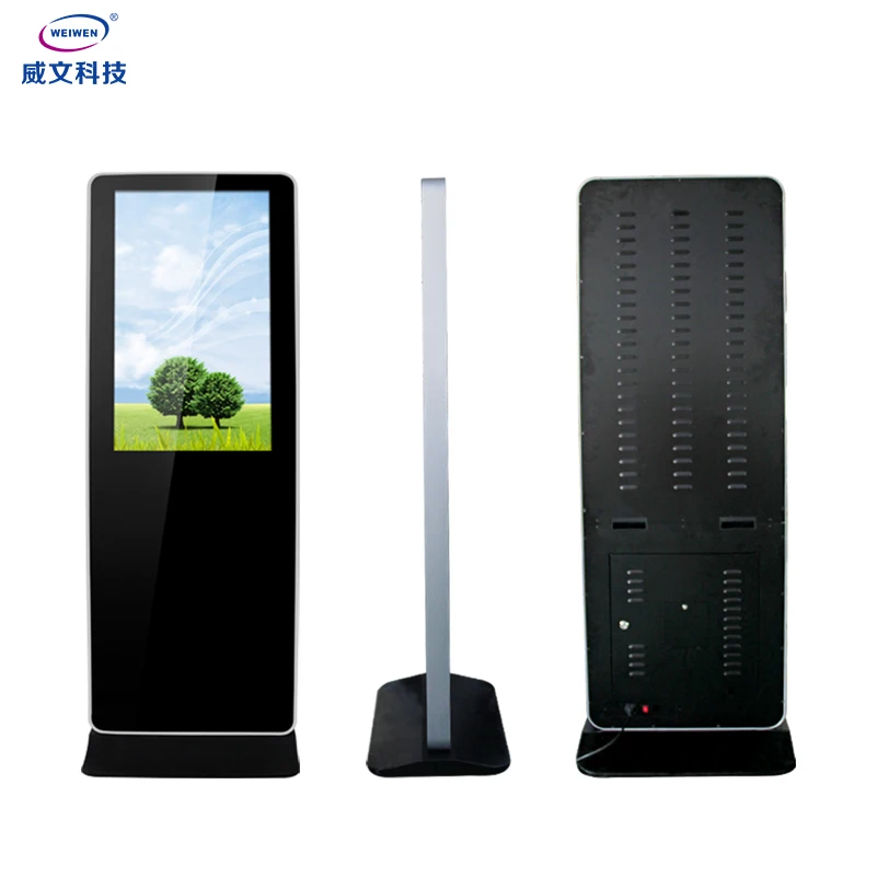55 inches floor standing lcd advertising display touch screen 4k interactive digital signage kiosk for bank halls