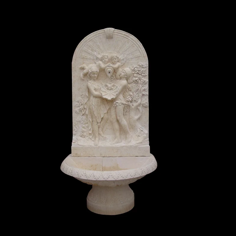 Natural Solid stone portable outdoor wall made in china water fountain