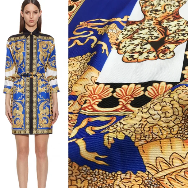 
3D Digital Print Africa Designs soft Satin Chiffon Georgette fabric 