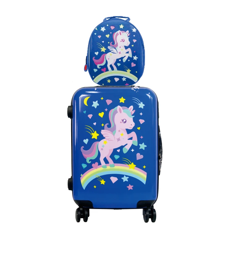 Popular Kids trolley case and school bag suit children lovely kids school luggage set for little girls