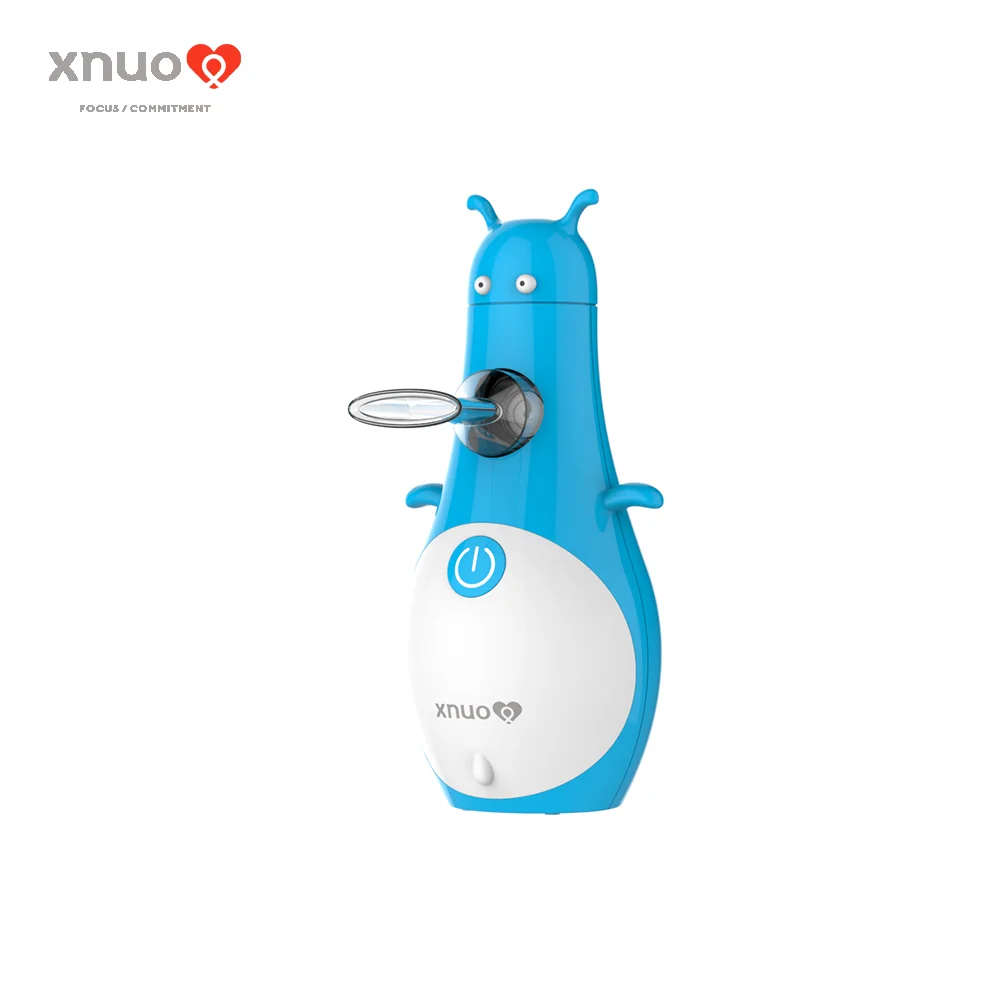 
Cartoon design child use portable nebulizer for traveling 