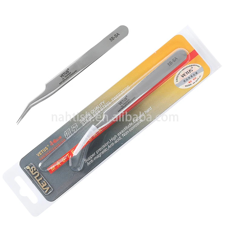 
100% Genuine Vetus 5B-SA Series Ultra Precision Stainless Tweezers for Eyelash Tweezer 