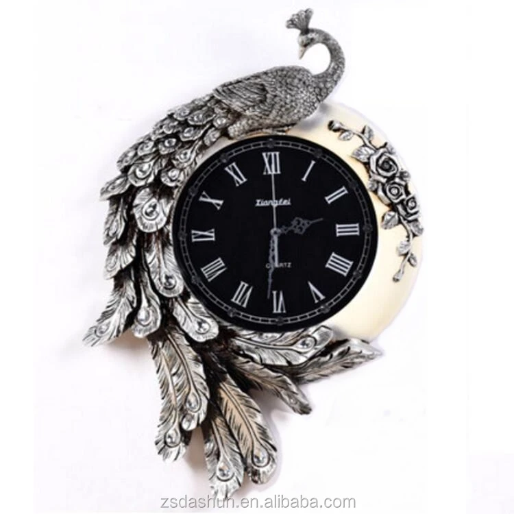 animal phoenix resin wall clock large H77*L50*W10 CM