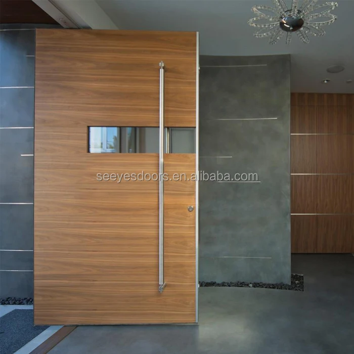 Foshan Seeyesdoor Modern Wooden Pivot Door Cherry Wood Main Gate with Design