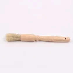 Pig Hair Cleaning Brushes Roasted Brush BBQ Oil Brush with Rubber Wood Handle