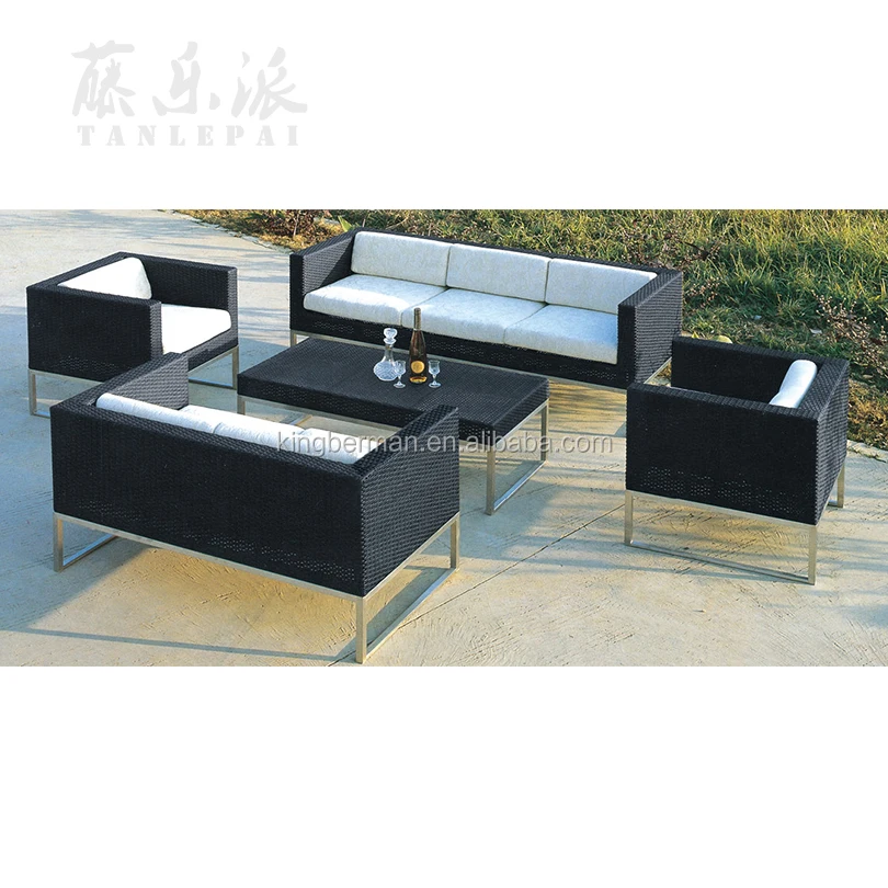 White Outdoor Rattan Furniture Set Garden Furniture Sofa set Aluminum Outdoor furniture Sofa