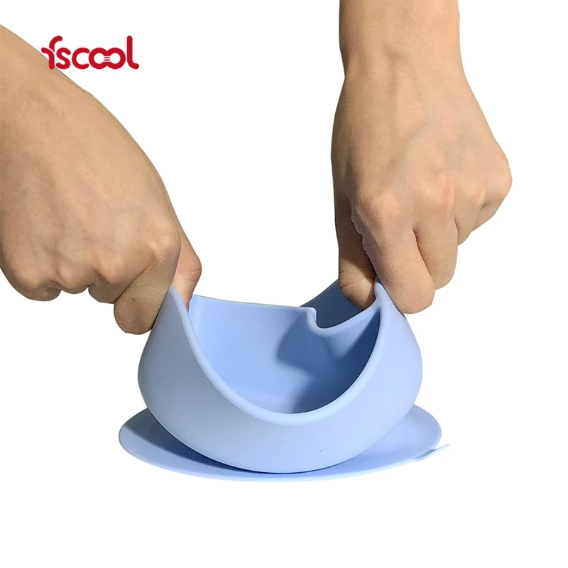 Custom  Eco-friendly Strong Suction Bowl Set Baby Feeding Kids Silicone Bowl