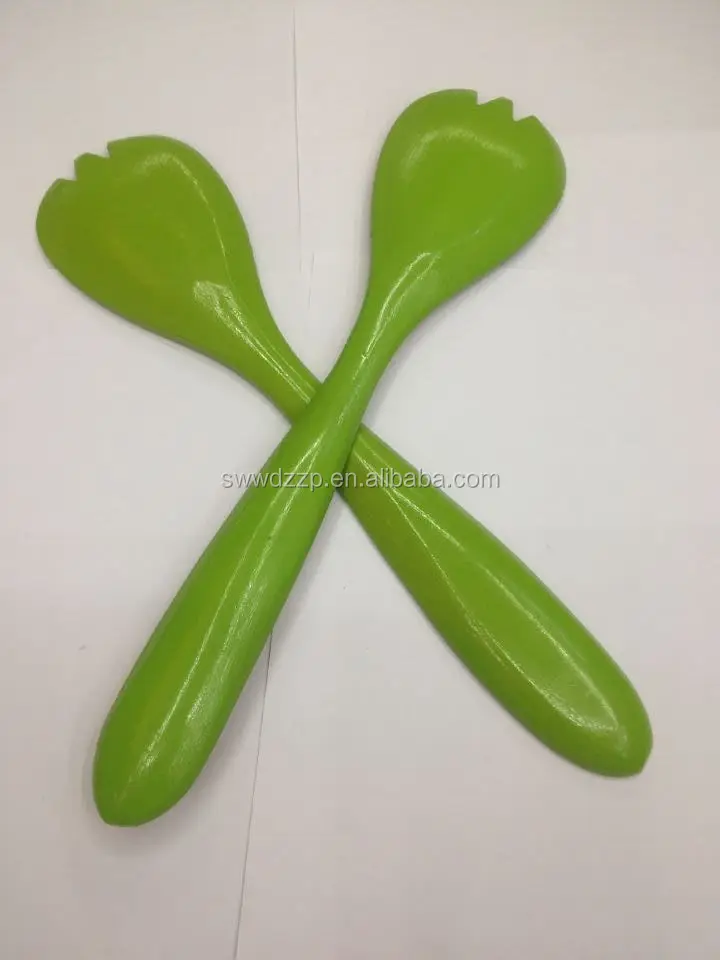 Eco-Friendly colored bamboo salad spoon salad serving spoon and fork  for sale