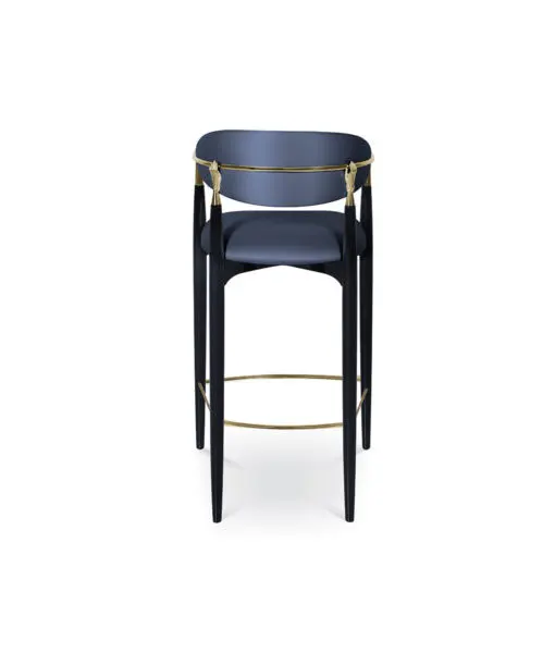 
modern high gloss black lacquer counter stool 