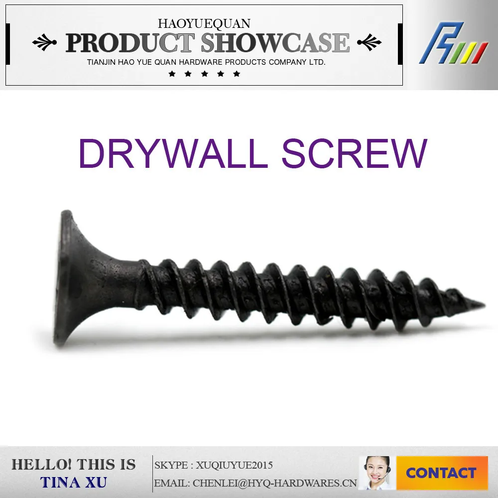 Белый / черный Оцинкованная винты, винты гипсокартона Китай производителей крепежных