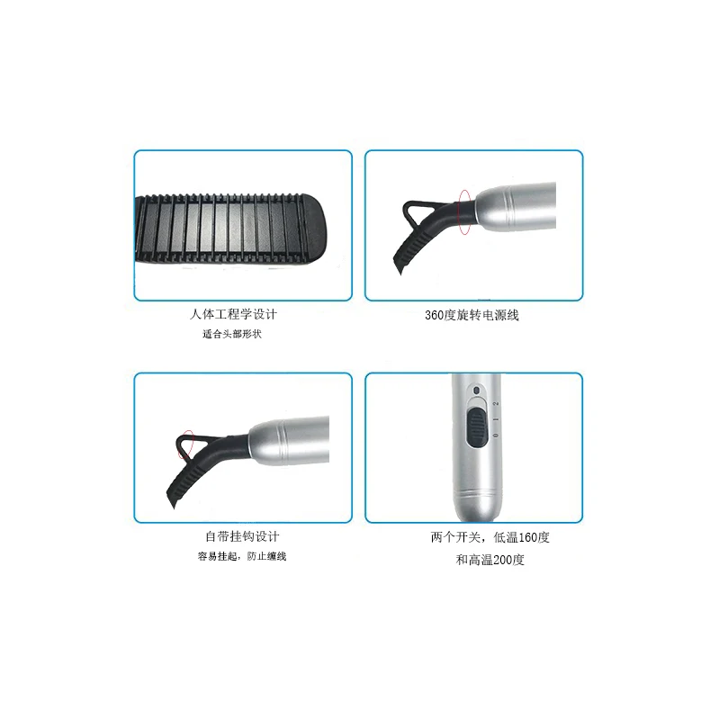 Private Label Hair Salon Products Male And Female Hair Massaging Combs Lcd Display Electric Hair Brush Beard Straightener