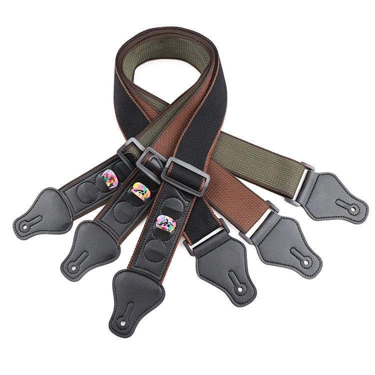 Drop shipping free shipping New brown cotton guitar with folk guitar universal straps multi-functional tri-color options G06