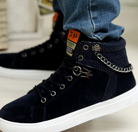 Новинка Осень-зима новый дизайн Модная трендовая дышащая мужская обувь на плоской подошве