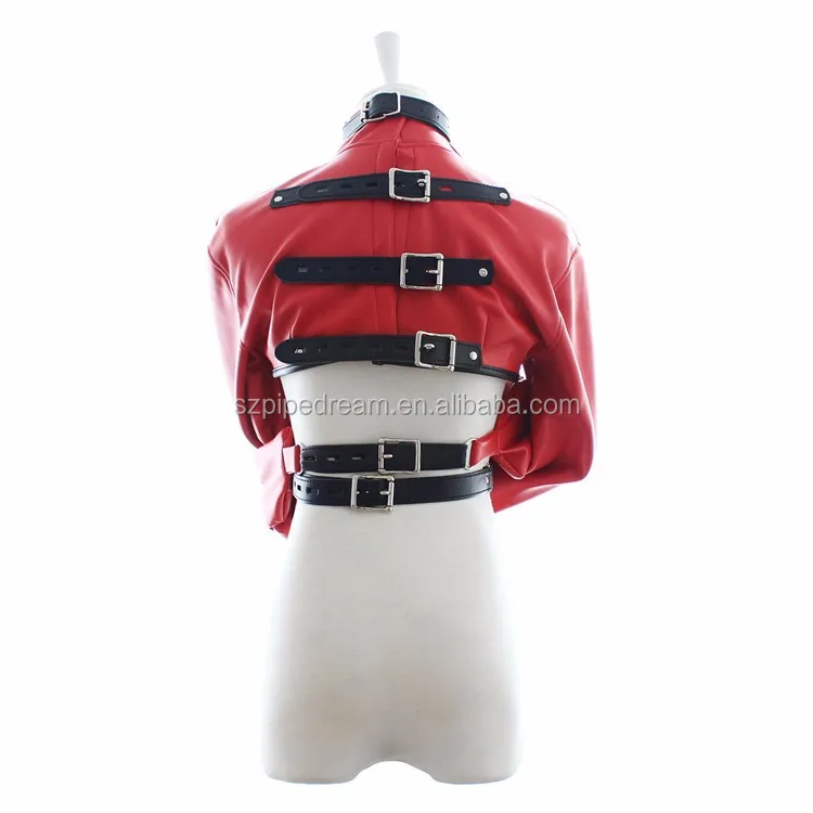 Women Bondage Harness Sexy Red Black Faux Leather Erotic Gothic Fetish Lingerie Slave Teddy