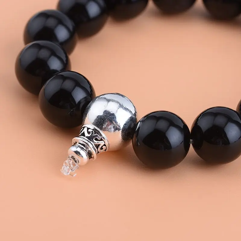 925sterling silver Tibetan Buddhist Meditation Mala Beads Antique silver 3-hole Guru Beads