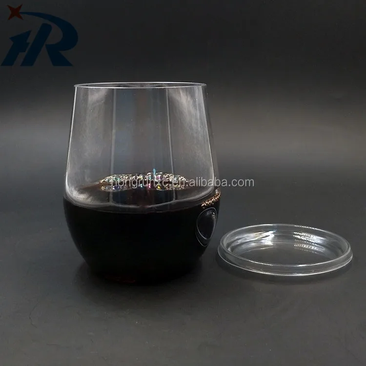 
8oz disposable Outdoor PET Wine Glasses with PET lids 
