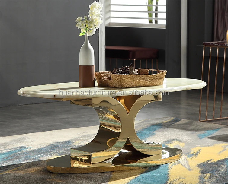 Современная мебель для гостиной оптом овальной формы мраморный журнальный столик