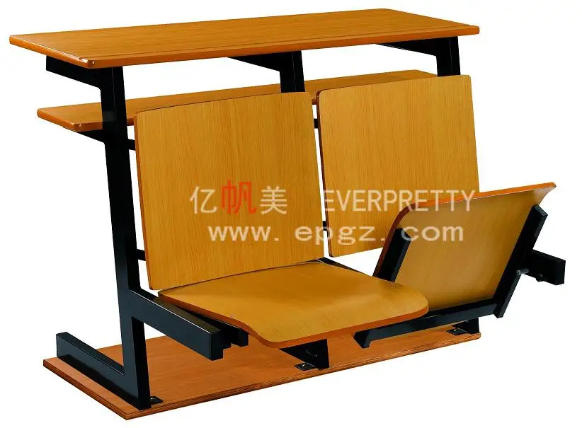 School Classroom Folding Chair with Desk for University Student Study Desk and Chairs