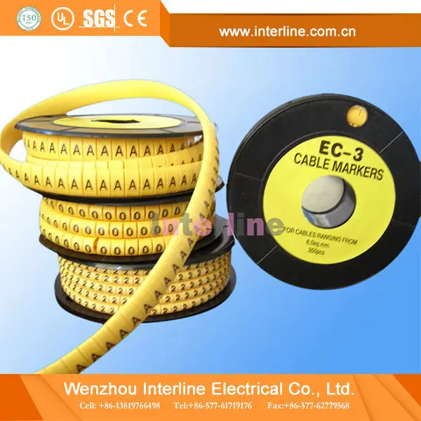 Wholesale Eco- Friendly Yellow Pvc Electric Cable Marker Sleeve