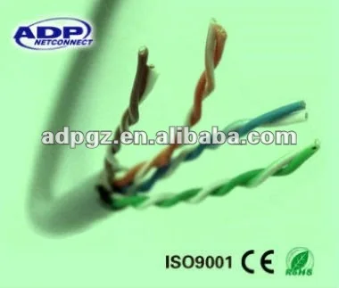 UTP CAT5e 4 пары 24AWG твердых гибкой сетевой кабель 305m