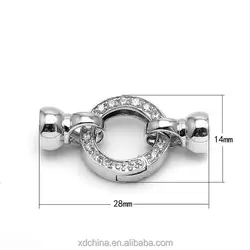 XD S820-1181 Solid 925 Sterling Silver Spring Ring Clasp Round Jewelry Clasps   925 sterling silver clasp
